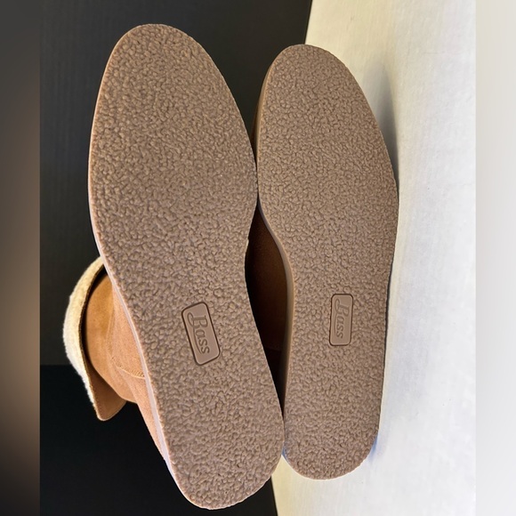 G.H. Bass Aria fold down ankle tan boots suede/leather & sherpa trim Sz-10M. L - Picture 11 of 14